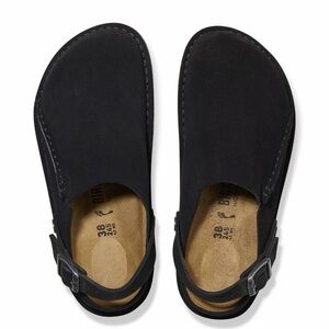 Birkenstock Men’s Lutry Premium Black Suede Clogs